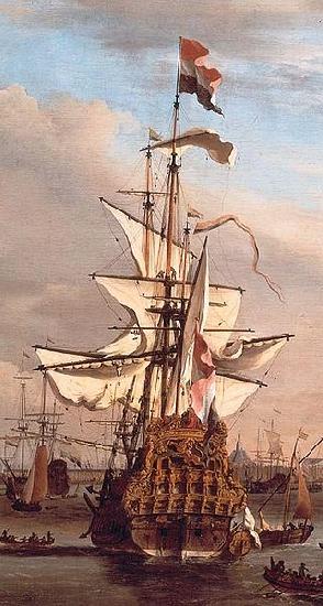 Cornelis de Tromp's former flagship the 'Gouden Leeuw' on the IJ in front of Amsterdamdetail
